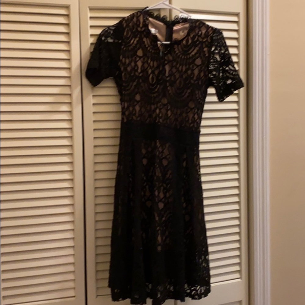 Black lace dress with bow